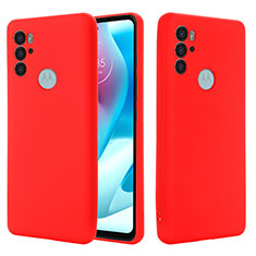 Silikon Hülle Handyhülle Ultra Dünn Flexible Schutzhülle 360 Grad Ganzkörper Tasche für Motorola Moto G60s Rot