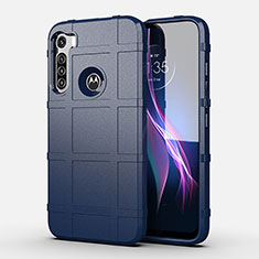 Silikon Hülle Handyhülle Ultra Dünn Flexible Schutzhülle 360 Grad Ganzkörper Tasche für Motorola Moto One Fusion Plus Blau