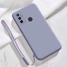 Silikon Hülle Handyhülle Ultra Dünn Flexible Schutzhülle 360 Grad Ganzkörper Tasche für Oppo A32 Lavendel Grau