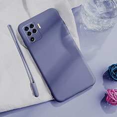 Silikon Hülle Handyhülle Ultra Dünn Flexible Schutzhülle 360 Grad Ganzkörper Tasche für Oppo A94 4G Lavendel Grau