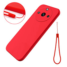 Silikon Hülle Handyhülle Ultra Dünn Flexible Schutzhülle 360 Grad Ganzkörper Tasche für Realme 11 Pro 5G Rot