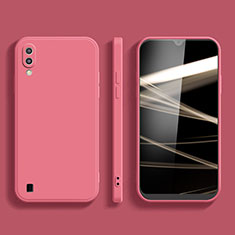 Silikon Hülle Handyhülle Ultra Dünn Flexible Schutzhülle 360 Grad Ganzkörper Tasche für Samsung Galaxy A01 SM-A015 Pink