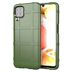 Silikon Hülle Handyhülle Ultra Dünn Flexible Schutzhülle 360 Grad Ganzkörper Tasche für Samsung Galaxy A12 Armee-Grün