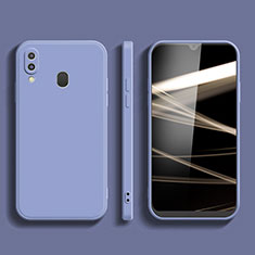 Silikon Hülle Handyhülle Ultra Dünn Flexible Schutzhülle 360 Grad Ganzkörper Tasche für Samsung Galaxy A20e Lavendel Grau