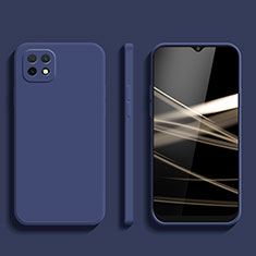 Silikon Hülle Handyhülle Ultra Dünn Flexible Schutzhülle 360 Grad Ganzkörper Tasche für Samsung Galaxy A22 5G Blau