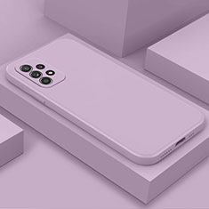 Silikon Hülle Handyhülle Ultra Dünn Flexible Schutzhülle 360 Grad Ganzkörper Tasche für Samsung Galaxy A52 5G Helles Lila