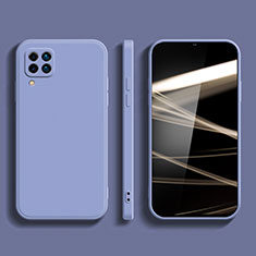 Silikon Hülle Handyhülle Ultra Dünn Flexible Schutzhülle 360 Grad Ganzkörper Tasche für Samsung Galaxy F22 4G Lavendel Grau