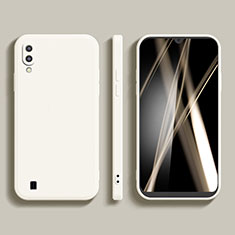 Silikon Hülle Handyhülle Ultra Dünn Flexible Schutzhülle 360 Grad Ganzkörper Tasche für Samsung Galaxy M10 Weiß