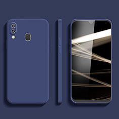 Silikon Hülle Handyhülle Ultra Dünn Flexible Schutzhülle 360 Grad Ganzkörper Tasche für Samsung Galaxy M20 Blau