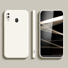 Silikon Hülle Handyhülle Ultra Dünn Flexible Schutzhülle 360 Grad Ganzkörper Tasche für Samsung Galaxy M20 Weiß