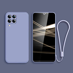 Silikon Hülle Handyhülle Ultra Dünn Flexible Schutzhülle 360 Grad Ganzkörper Tasche für Samsung Galaxy M42 5G Lavendel Grau