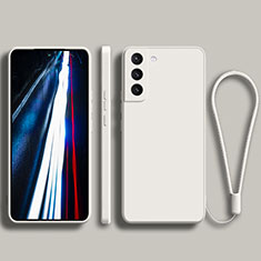 Silikon Hülle Handyhülle Ultra Dünn Flexible Schutzhülle 360 Grad Ganzkörper Tasche für Samsung Galaxy S21 FE 5G Weiß