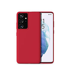 Silikon Hülle Handyhülle Ultra Dünn Flexible Schutzhülle 360 Grad Ganzkörper Tasche für Samsung Galaxy S21 Ultra 5G Rot