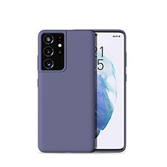 Silikon Hülle Handyhülle Ultra Dünn Flexible Schutzhülle 360 Grad Ganzkörper Tasche für Samsung Galaxy S21 Ultra 5G Violett