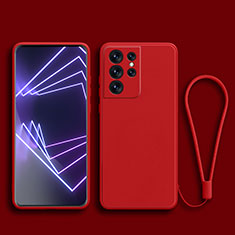 Silikon Hülle Handyhülle Ultra Dünn Flexible Schutzhülle 360 Grad Ganzkörper Tasche für Samsung Galaxy S22 Ultra 5G Rot