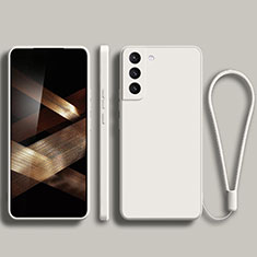 Silikon Hülle Handyhülle Ultra Dünn Flexible Schutzhülle 360 Grad Ganzkörper Tasche für Samsung Galaxy S24 Plus 5G Weiß