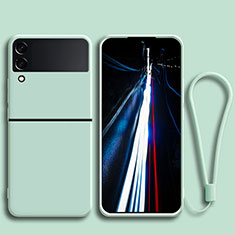Silikon Hülle Handyhülle Ultra Dünn Flexible Schutzhülle 360 Grad Ganzkörper Tasche für Samsung Galaxy Z Flip3 5G Cyan