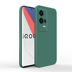 Silikon Hülle Handyhülle Ultra Dünn Flexible Schutzhülle 360 Grad Ganzkörper Tasche für Vivo iQOO 8 5G Nachtgrün