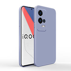 Silikon Hülle Handyhülle Ultra Dünn Flexible Schutzhülle 360 Grad Ganzkörper Tasche für Vivo iQOO 8 Pro 5G Lavendel Grau