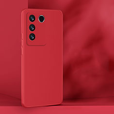 Silikon Hülle Handyhülle Ultra Dünn Flexible Schutzhülle 360 Grad Ganzkörper Tasche für Vivo V27 5G Rot