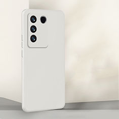 Silikon Hülle Handyhülle Ultra Dünn Flexible Schutzhülle 360 Grad Ganzkörper Tasche für Vivo V27 5G Weiß