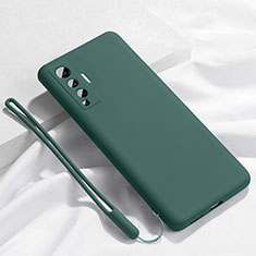 Silikon Hülle Handyhülle Ultra Dünn Flexible Schutzhülle 360 Grad Ganzkörper Tasche für Vivo X50 5G Grün
