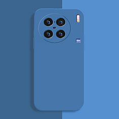 Silikon Hülle Handyhülle Ultra Dünn Flexible Schutzhülle 360 Grad Ganzkörper Tasche für Vivo X90 5G Blau