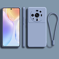 Silikon Hülle Handyhülle Ultra Dünn Flexible Schutzhülle 360 Grad Ganzkörper Tasche für Xiaomi Mi 12S Ultra 5G Lavendel Grau