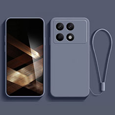 Silikon Hülle Handyhülle Ultra Dünn Flexible Schutzhülle 360 Grad Ganzkörper Tasche für Xiaomi Redmi K70 Pro 5G Lavendel Grau