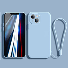 Silikon Hülle Handyhülle Ultra Dünn Flexible Schutzhülle 360 Grad Ganzkörper Tasche G02 für Apple iPhone 13 Mini Hellblau