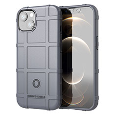 Silikon Hülle Handyhülle Ultra Dünn Flexible Schutzhülle 360 Grad Ganzkörper Tasche G05 für Apple iPhone 13 Mini Grau