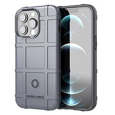 Silikon Hülle Handyhülle Ultra Dünn Flexible Schutzhülle 360 Grad Ganzkörper Tasche G05 für Apple iPhone 13 Pro Max Grau