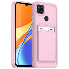 Silikon Hülle Handyhülle Ultra Dünn Flexible Schutzhülle 360 Grad Ganzkörper Tasche HD1 für Xiaomi Redmi 9 India Rosegold