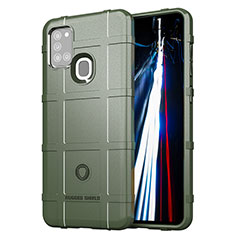 Silikon Hülle Handyhülle Ultra Dünn Flexible Schutzhülle 360 Grad Ganzkörper Tasche J01S für Samsung Galaxy A21s Grün
