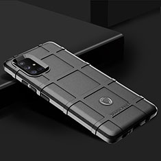 Silikon Hülle Handyhülle Ultra Dünn Flexible Schutzhülle 360 Grad Ganzkörper Tasche J01S für Samsung Galaxy A71 4G A715 Schwarz