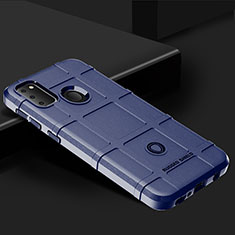 Silikon Hülle Handyhülle Ultra Dünn Flexible Schutzhülle 360 Grad Ganzkörper Tasche J01S für Samsung Galaxy M21 Blau