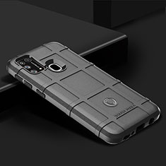Silikon Hülle Handyhülle Ultra Dünn Flexible Schutzhülle 360 Grad Ganzkörper Tasche J01S für Samsung Galaxy M21s Grau
