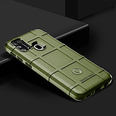 Silikon Hülle Handyhülle Ultra Dünn Flexible Schutzhülle 360 Grad Ganzkörper Tasche J01S für Samsung Galaxy M21s Grün