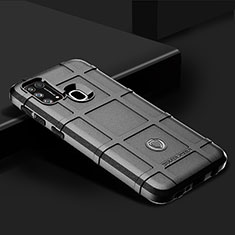 Silikon Hülle Handyhülle Ultra Dünn Flexible Schutzhülle 360 Grad Ganzkörper Tasche J01S für Samsung Galaxy M21s Schwarz