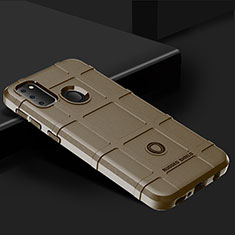 Silikon Hülle Handyhülle Ultra Dünn Flexible Schutzhülle 360 Grad Ganzkörper Tasche J01S für Samsung Galaxy M30s Braun
