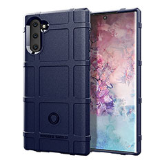 Silikon Hülle Handyhülle Ultra Dünn Flexible Schutzhülle 360 Grad Ganzkörper Tasche J01S für Samsung Galaxy Note 10 5G Blau