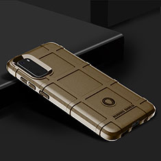 Silikon Hülle Handyhülle Ultra Dünn Flexible Schutzhülle 360 Grad Ganzkörper Tasche J01S für Samsung Galaxy S20 Braun