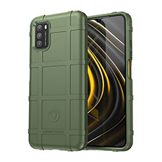 Silikon Hülle Handyhülle Ultra Dünn Flexible Schutzhülle 360 Grad Ganzkörper Tasche J01S für Xiaomi Poco M3 Grün