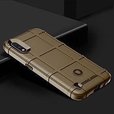 Silikon Hülle Handyhülle Ultra Dünn Flexible Schutzhülle 360 Grad Ganzkörper Tasche J02S für Samsung Galaxy A01 SM-A015 Braun