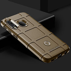 Silikon Hülle Handyhülle Ultra Dünn Flexible Schutzhülle 360 Grad Ganzkörper Tasche J02S für Samsung Galaxy A40 Braun