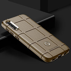 Silikon Hülle Handyhülle Ultra Dünn Flexible Schutzhülle 360 Grad Ganzkörper Tasche J02S für Samsung Galaxy A50S Braun