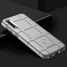 Silikon Hülle Handyhülle Ultra Dünn Flexible Schutzhülle 360 Grad Ganzkörper Tasche J02S für Samsung Galaxy A50S Grau