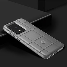 Silikon Hülle Handyhülle Ultra Dünn Flexible Schutzhülle 360 Grad Ganzkörper Tasche J02S für Samsung Galaxy S20 Ultra 5G Grau