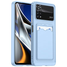Silikon Hülle Handyhülle Ultra Dünn Flexible Schutzhülle 360 Grad Ganzkörper Tasche J02S für Xiaomi Poco X4 Pro 5G Blau