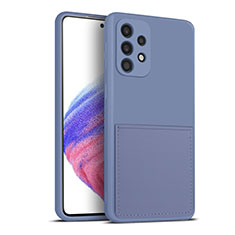 Silikon Hülle Handyhülle Ultra Dünn Flexible Schutzhülle 360 Grad Ganzkörper Tasche MJ1 für Samsung Galaxy A53 5G Lavendel Grau